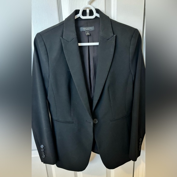 Ann Taylor Long One-Button Blazer Bi-Stretch Petite 2P - Picture 4 of 7